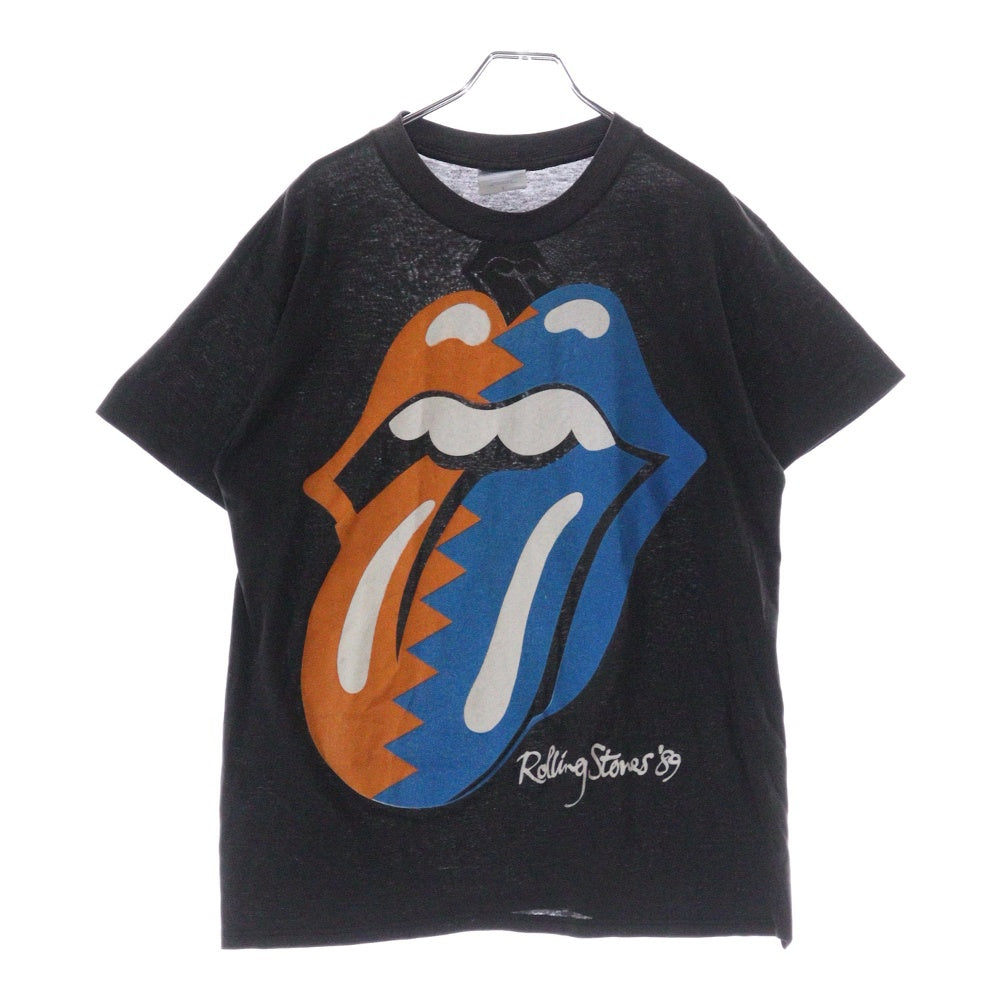 VINTAGE(ヴィンテージ) 80s ROLLING STONES ローリングストーンズ 1989 NORTH AMERICAN TOUR クルーネック半袖Tシャツ カットソー ブラック
