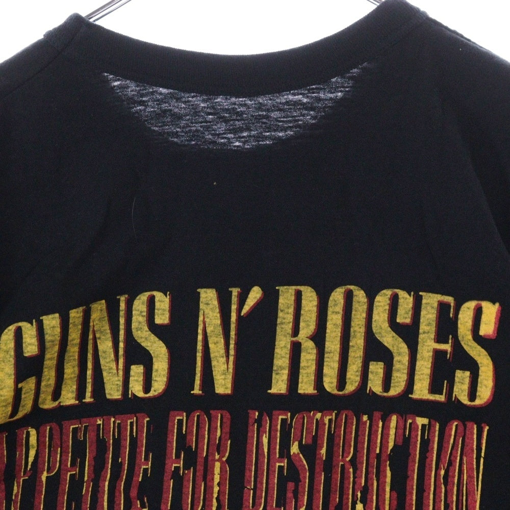 VINTAGE(ヴィンテージ) 80s GUNS N'ROSES ガンズアンドローゼズ APPETITE FOR DESTRUCTION JAPANTOUR クルーネック半袖Tシャツ カットソー ブラック