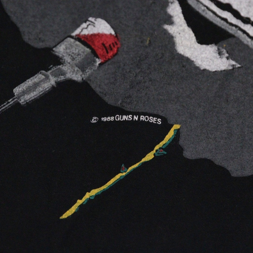 VINTAGE(ヴィンテージ) 80s GUNS N'ROSES ガンズアンドローゼズ APPETITE FOR DESTRUCTION JAPANTOUR クルーネック半袖Tシャツ カットソー ブラック