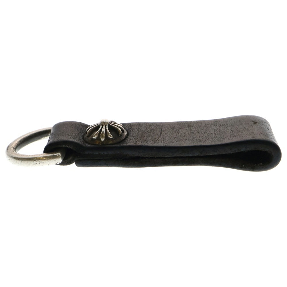 CHROME HEARTS(クロムハーツ) BELT LOOP レザーベルトループ クロスボールボタン ブラック/シルバー