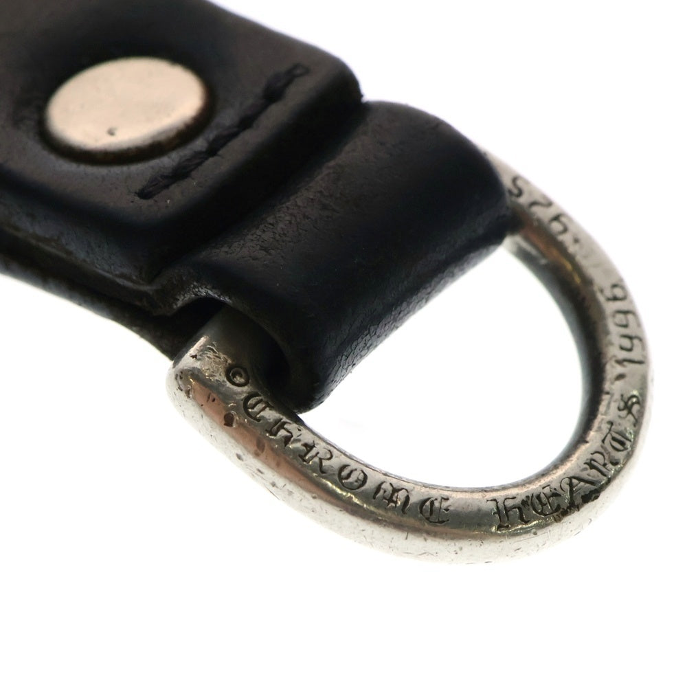 CHROME HEARTS(クロムハーツ) BELT LOOP レザーベルトループ クロスボールボタン ブラック/シルバー
