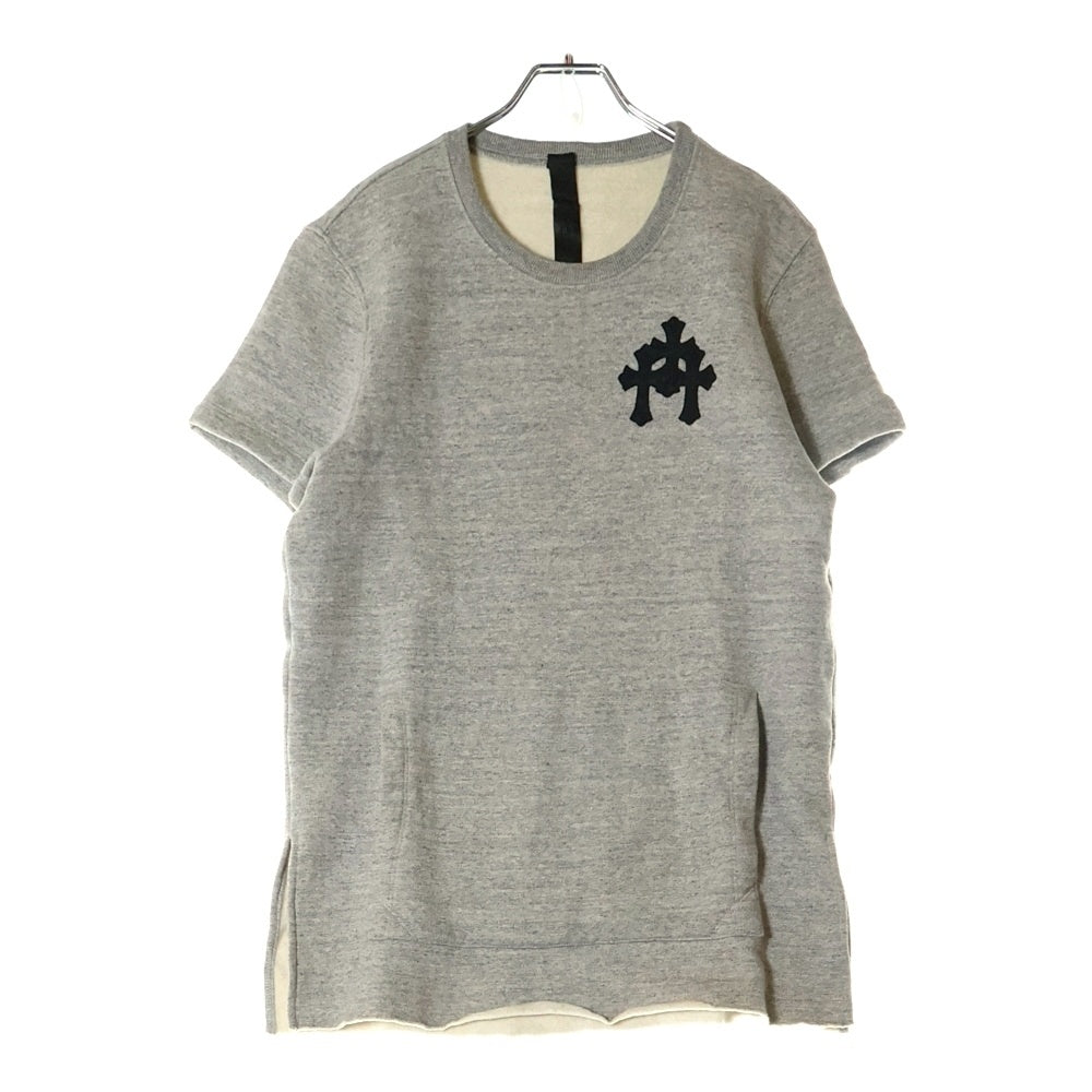 CHROME HEARTS(クロムハーツ) セメタリークロスパッチ サイドカット 半袖スウェットトレーナー グレー