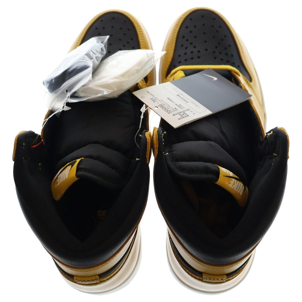 NIKE(ナイキ) Air Jordan 1 High OG Pollen エアジョーダン1 OG パラン ハイカットスニーカー ブラック/イエロー US9.5/27.5cm 555088-701