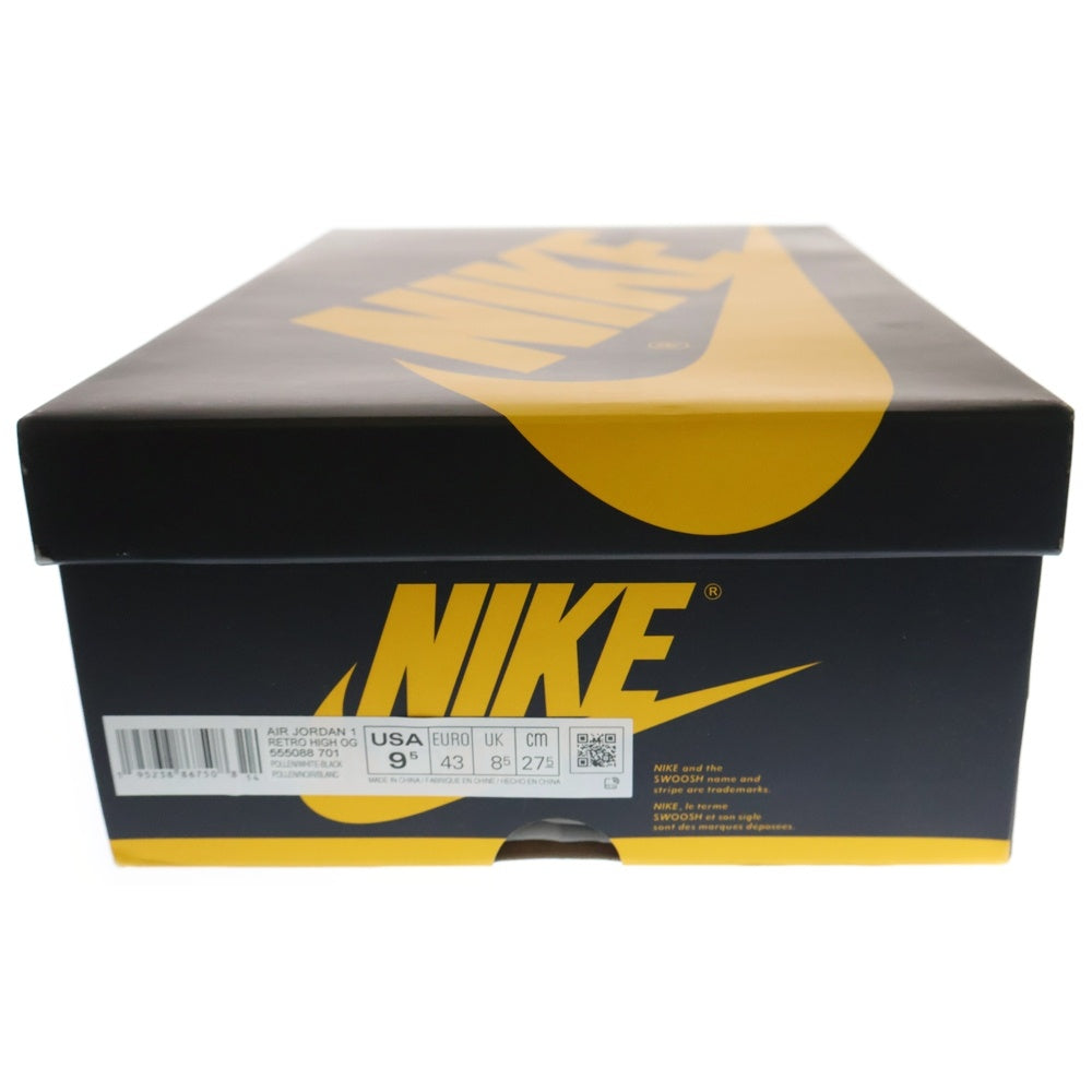 NIKE(ナイキ) Air Jordan 1 High OG Pollen エアジョーダン1 OG パラン ハイカットスニーカー ブラック/イエロー US9.5/27.5cm 555088-701