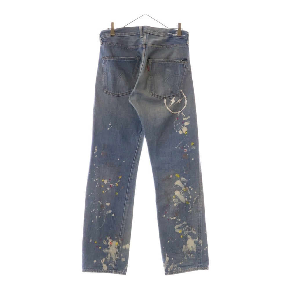 Levi's VINTAGE CLOTHING(リーバイス ビンテージ クロージング) ×fragment design 501本限定 501 ペイント加工 ストレートデニムパンツ インディゴ 55501-0068