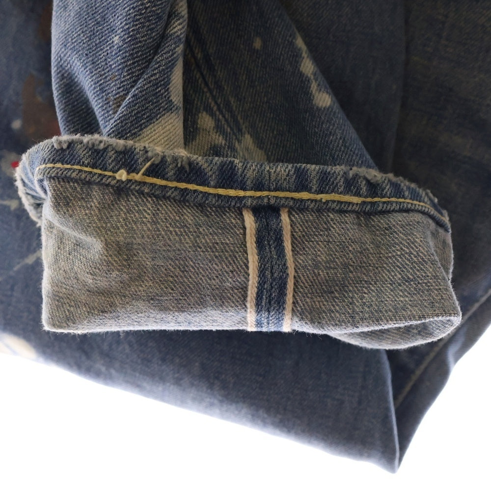 Levi's VINTAGE CLOTHING(リーバイス ビンテージ クロージング) ×fragment design 501本限定 501 ペイント加工 ストレートデニムパンツ インディゴ 55501-0068