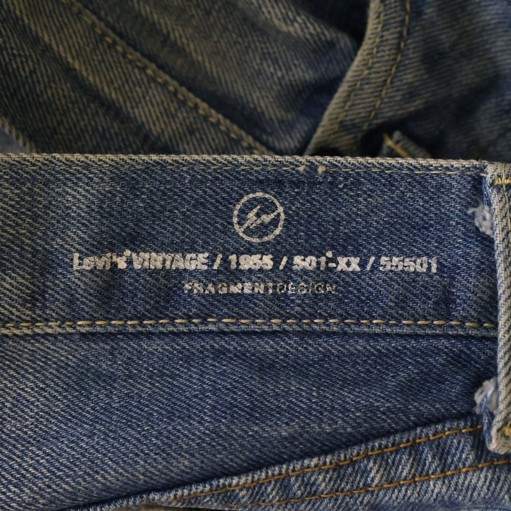 Levi's VINTAGE CLOTHING(リーバイス ビンテージ クロージング) ×fragment design 501本限定 501 ペイント加工 ストレートデニムパンツ インディゴ 55501-0068