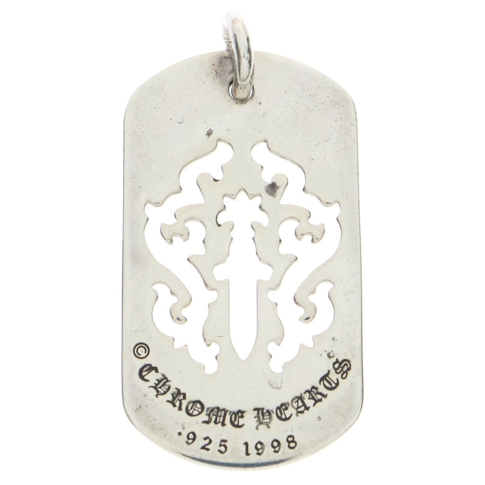 CHROME HEARTS(クロムハーツ) D TAG LRG DAGGER ヴァインダガーカットアウトドッグタグ ラージ ペンダントトップ シルバー BCA240