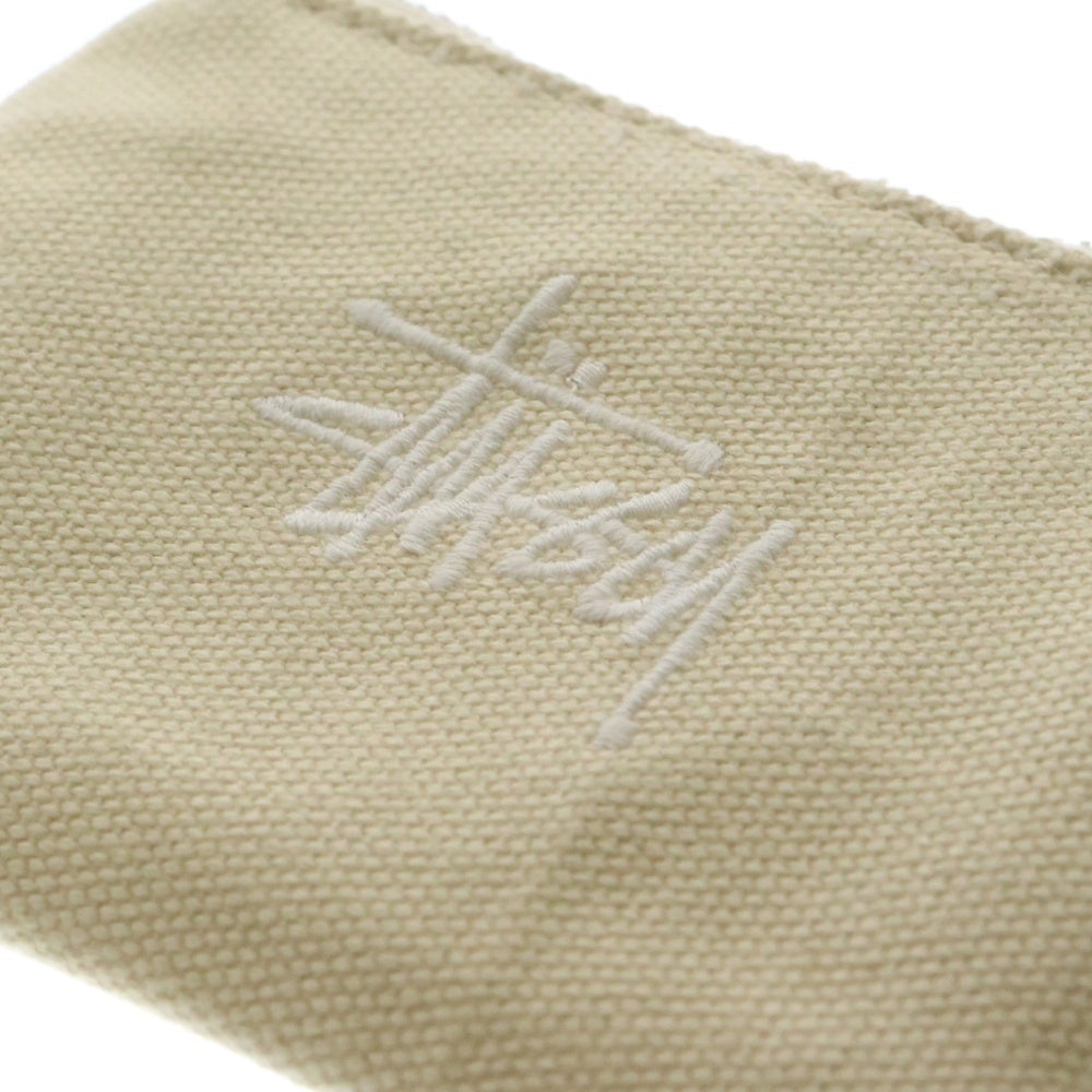 STUSSY(ステューシー) CANVAS COIN POUCH ロゴ刺繍 キャンバスコインポーチ コインケース アイボリー 134256