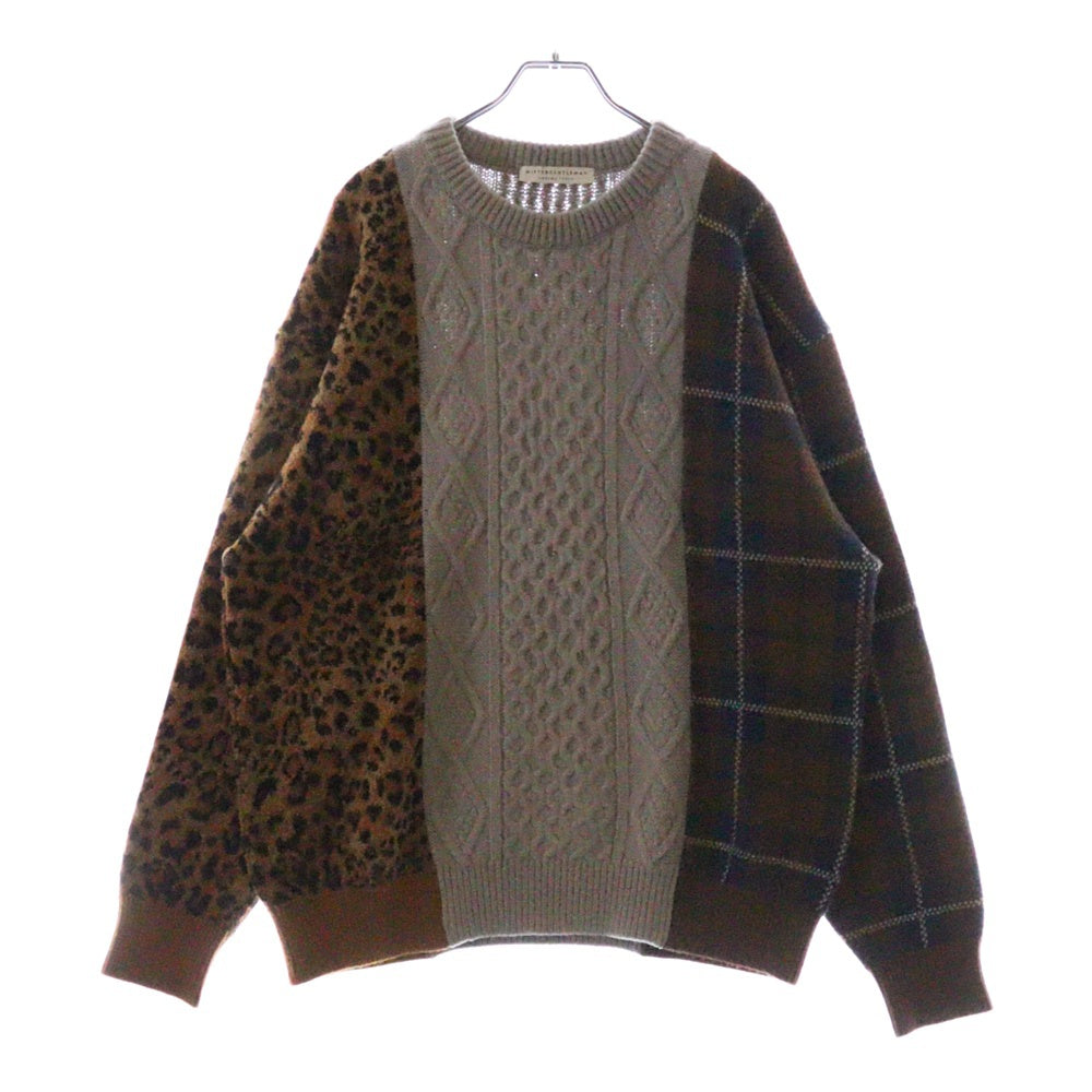 Mr.GENTLEMAN(ミスタージェントルマン) MIX PATTERN KNIT ミックスパターン切り替えニット マルチカラー MGR-KN17