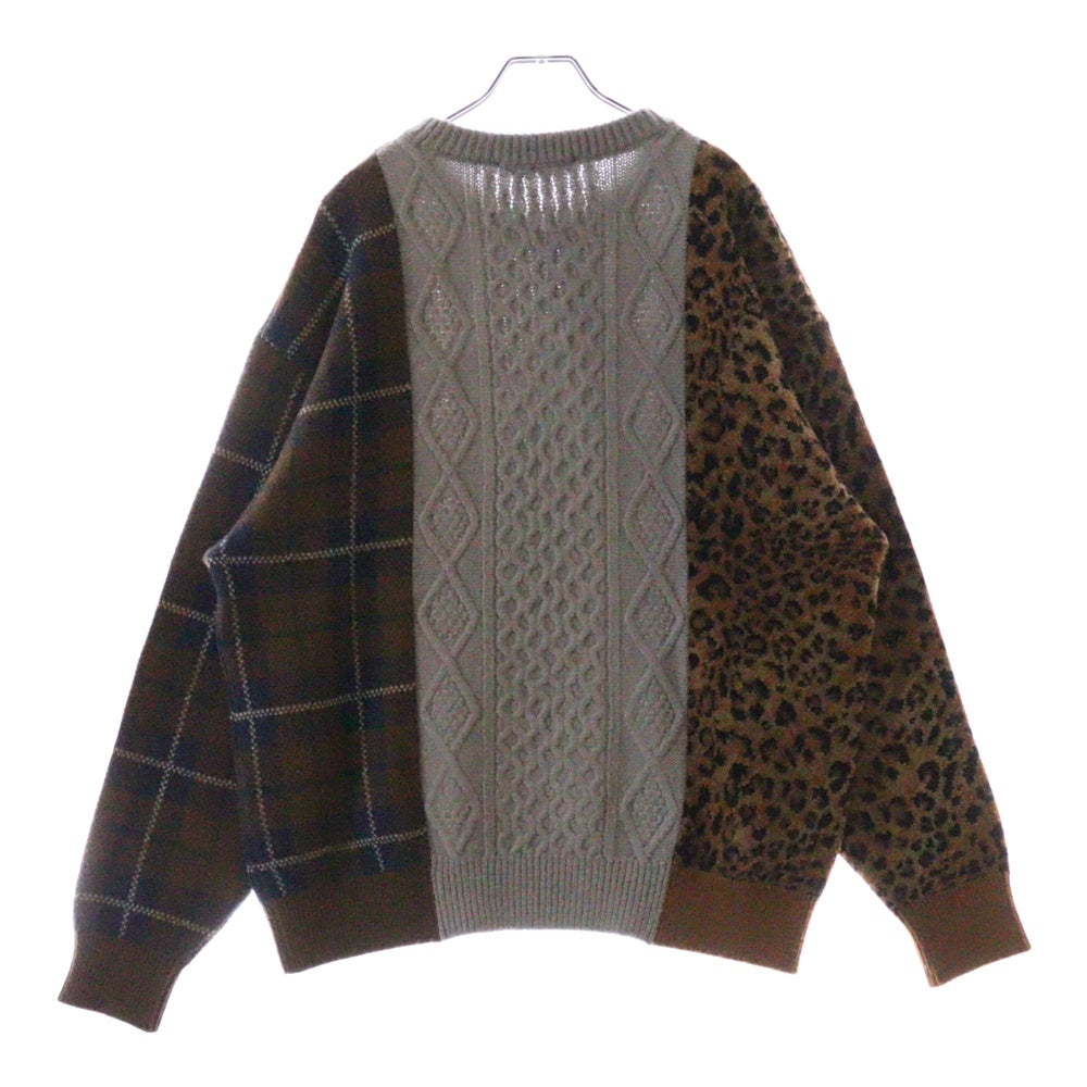 Mr.GENTLEMAN(ミスタージェントルマン) MIX PATTERN KNIT ミックスパターン切り替えニット マルチカラー MGR-KN17