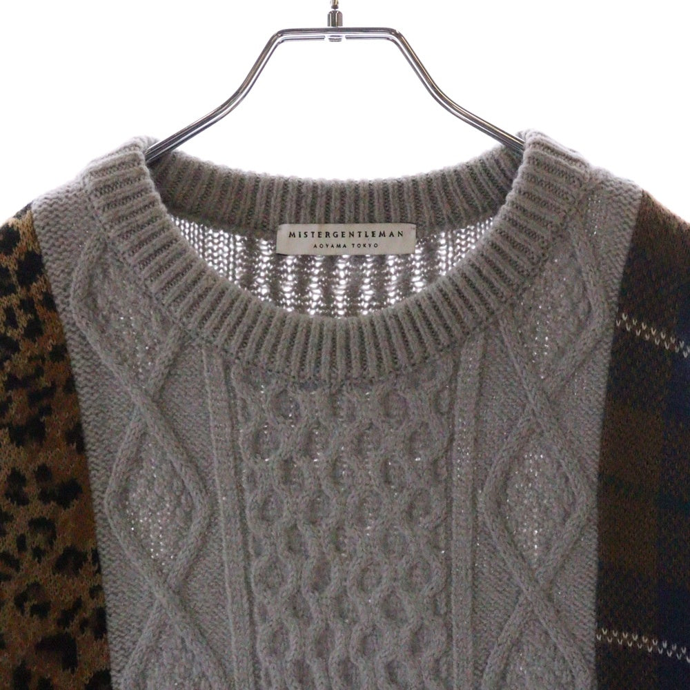 Mr.GENTLEMAN(ミスタージェントルマン) MIX PATTERN KNIT ミックスパターン切り替えニット マルチカラー MGR-KN17