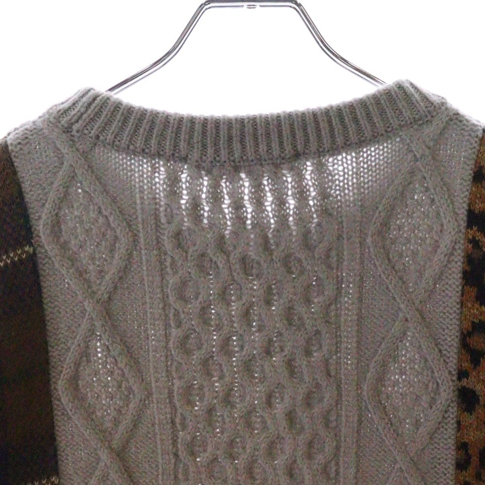 Mr.GENTLEMAN(ミスタージェントルマン) MIX PATTERN KNIT ミックスパターン切り替えニット マルチカラー MGR-KN17
