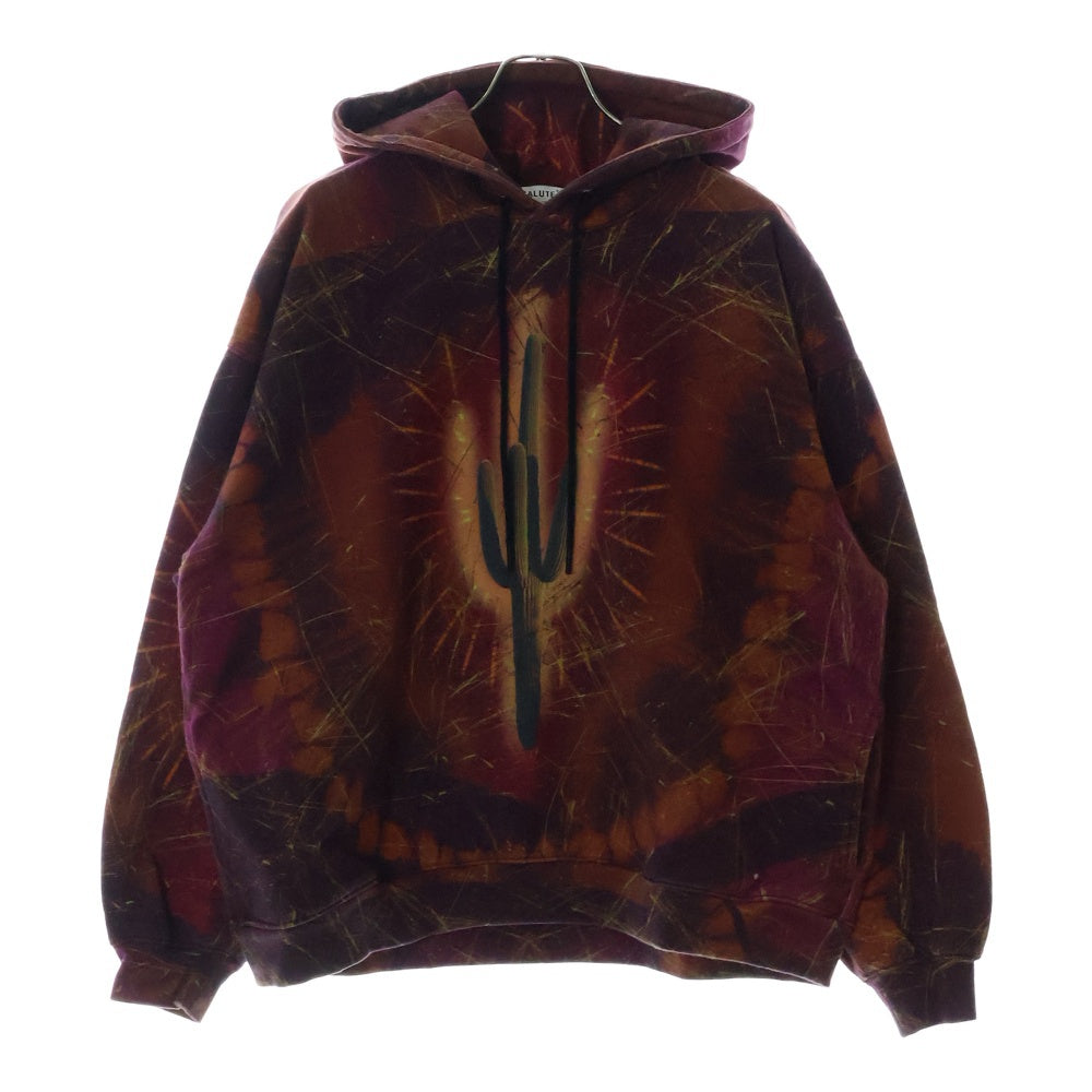 SALUTE(サルーテ) CACTUS PRINTER HOODIE サボテンプリント 総柄プルオーバーパーカー レッド