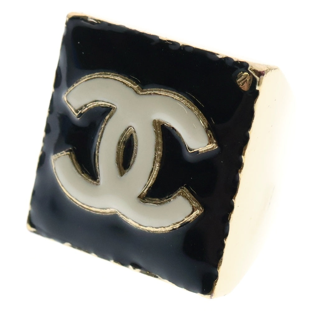 CHANEL(シャネル) ココマーク メタル&レジン スクエアリング レディース ブラック/ゴールド B22A