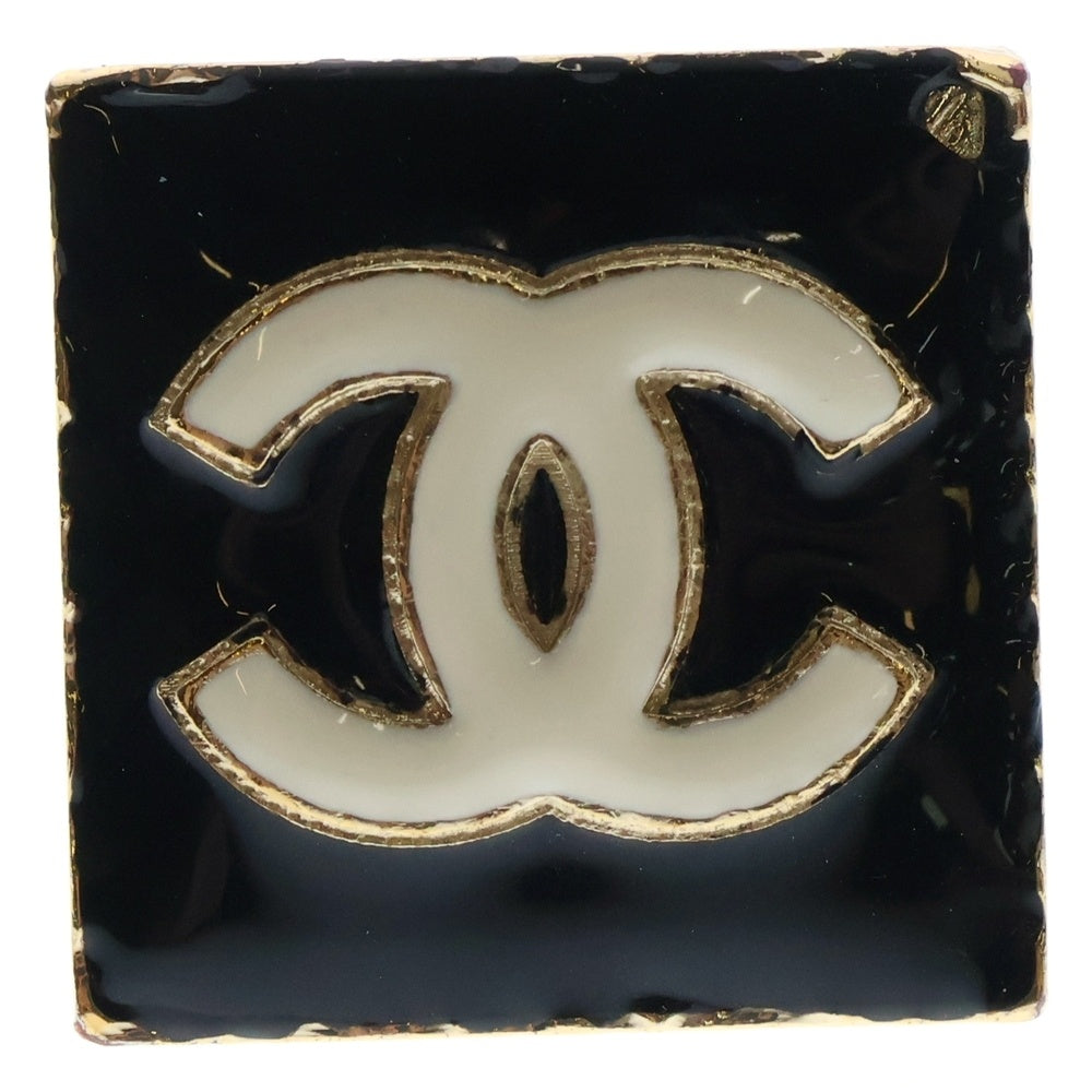 CHANEL(シャネル) ココマーク メタル&レジン スクエアリング レディース ブラック/ゴールド B22A