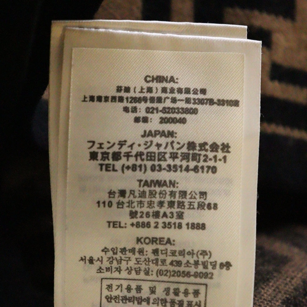 FENDI(フェンディ) ズッカ柄 総柄ニット長袖ワンピース レディース ブラウン/ブラック FZD716 A5QG