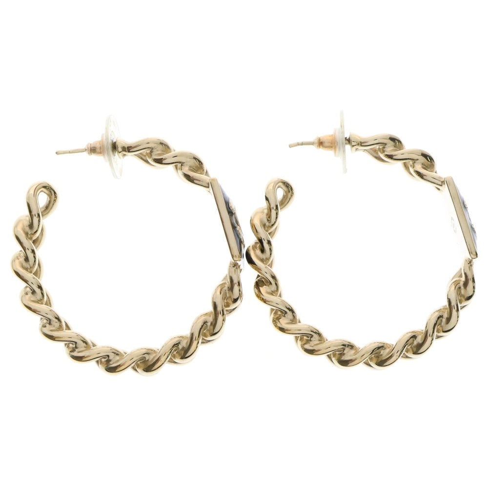 CHANEL(シャネル) ココマーク チェーンフープピアス レディース ゴールド/ブラック B22A