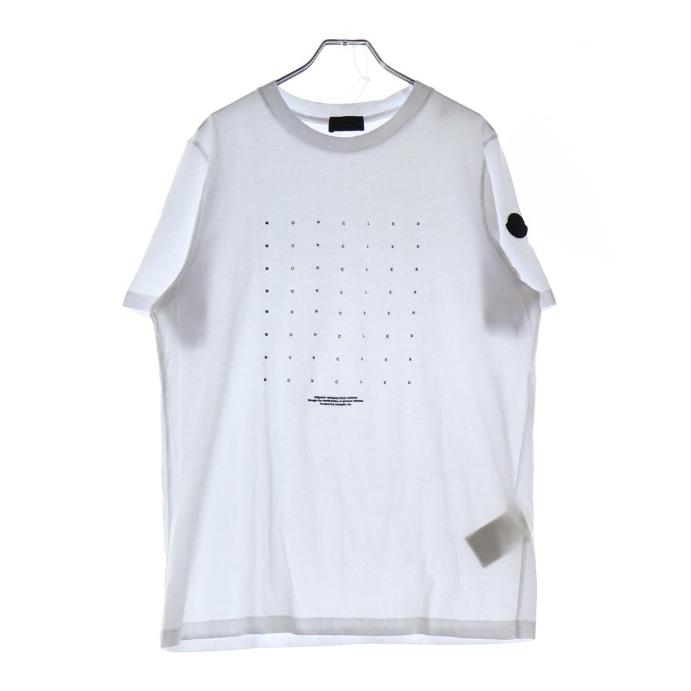 MONCLER(モンクレール) SS T-SHIRT 袖ロゴワッペン クルーネック半袖Tシャツカットソー ホワイト H20918C00022 829H8