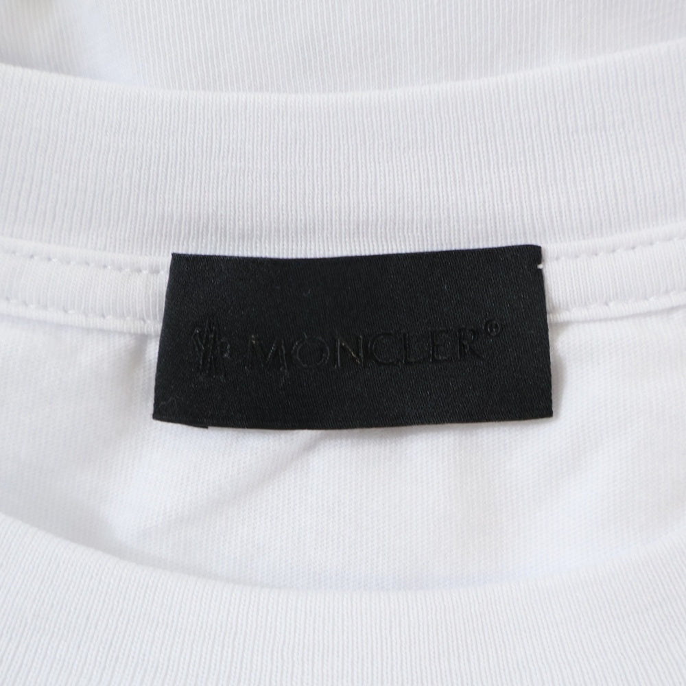 MONCLER(モンクレール) SS T-SHIRT 袖ロゴワッペン クルーネック半袖Tシャツカットソー ホワイト H20918C00022 829H8