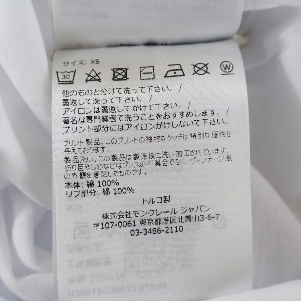 MONCLER(モンクレール) SS T-SHIRT 袖ロゴワッペン クルーネック半袖Tシャツカットソー ホワイト H20918C00022 829H8