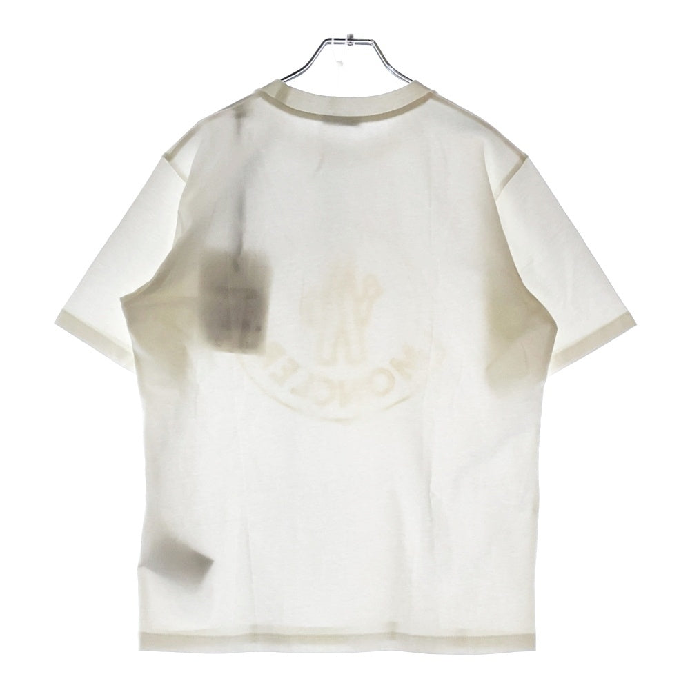 MONCLER(モンクレール) MAGLIA MANICHE CORTE SS T-SHIRT フロント刺繍ロゴ クルーネック半袖Tシャツカットソー ホワイト I10938C00014