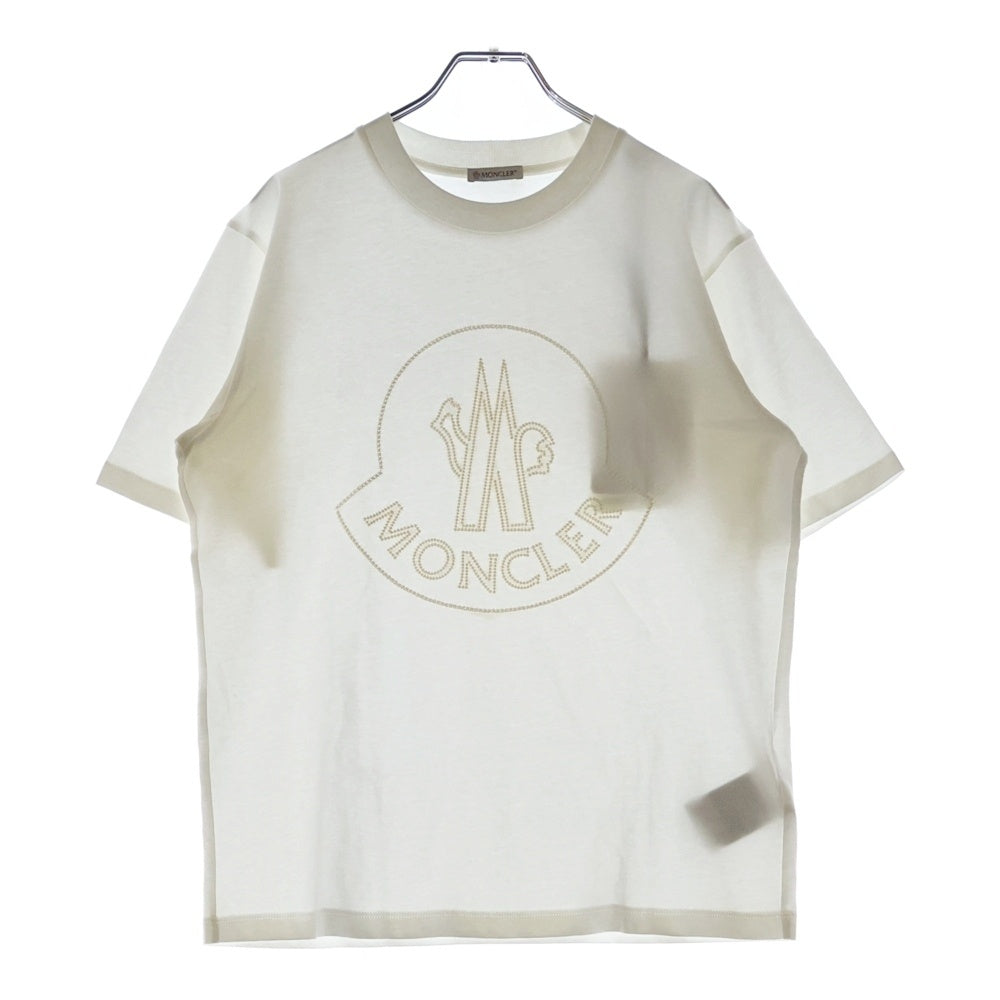 MONCLER(モンクレール) MAGLIA MANICHE CORTE SS T-SHIRT フロント刺繍ロゴ クルーネック半袖Tシャツカットソー ホワイト I10938C00014