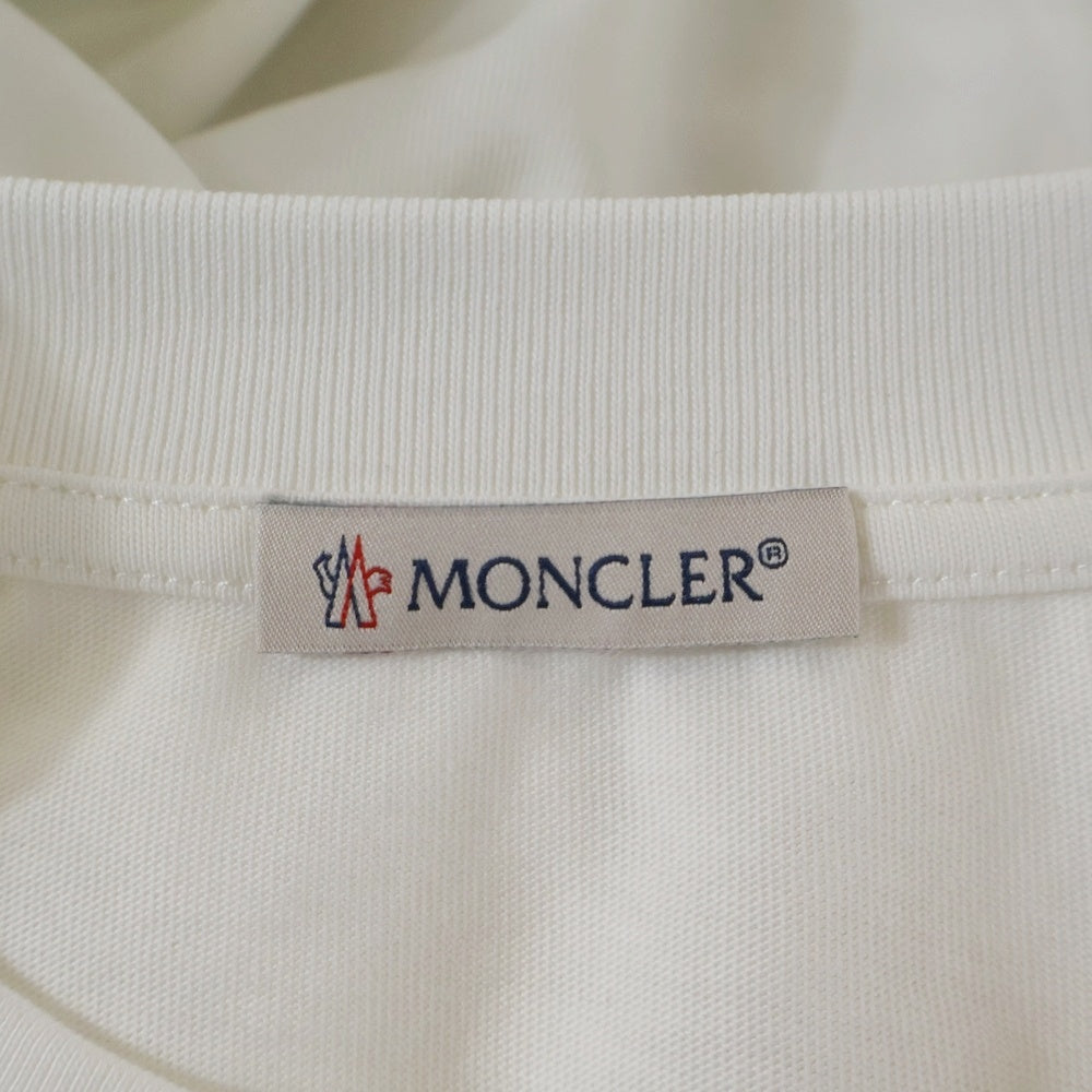 MONCLER(モンクレール) MAGLIA MANICHE CORTE SS T-SHIRT フロント刺繍ロゴ クルーネック半袖Tシャツカットソー ホワイト I10938C00014