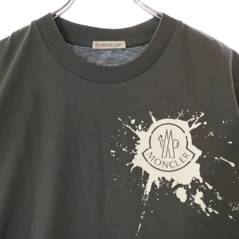 MONCLER(モンクレール) MAGLIA MANICHE CORTE SS T-SHIRT フロントプリント クルーネック半袖Tシャツカットソー グレー I10938C00016 829HP