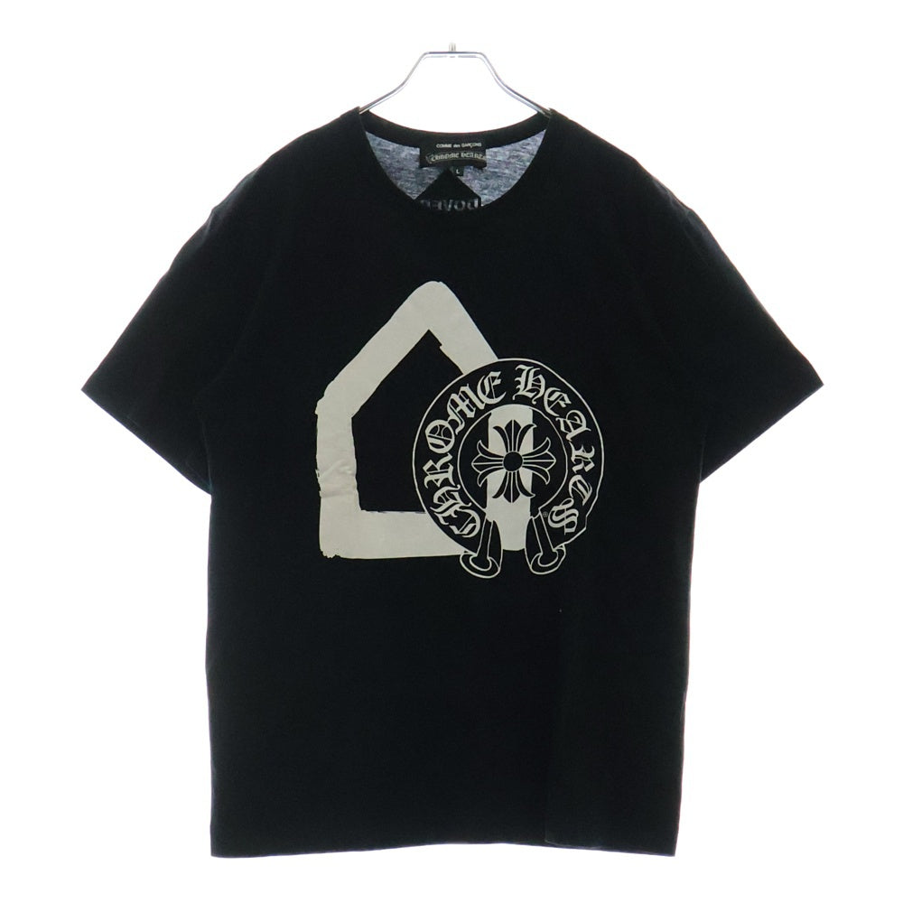 CHROME HEARTS(クロムハーツ) 12SS ×COMME des GARCONS DOVER STREET MARKET ZI-T002 ×コムデギャルソン ホースシュープリント クルーネック半袖Tシャツカットソー ブラック