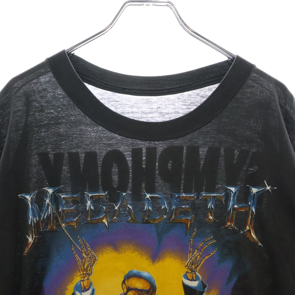 VINTAGE(ヴィンテージ) 90s MEGADETH SYMPHONY OF DESTRUCTION メガデス 両面プリント クルーネック半袖Tシャツカットソー グレー