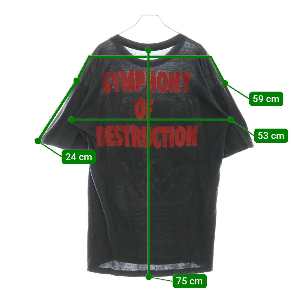 VINTAGE(ヴィンテージ) 90s MEGADETH SYMPHONY OF DESTRUCTION メガデス 両面プリント クルーネック半袖Tシャツカットソー グレー