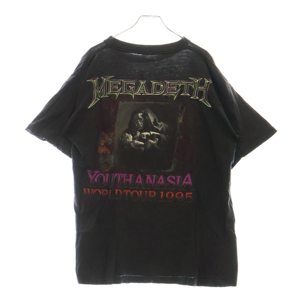VINTAGE(ヴィンテージ) 90s MEGADETH Youthanasia Tour Tee ユースアネイジアツアー 両面プリント クルーネック半袖Tシャツカットソー グレー