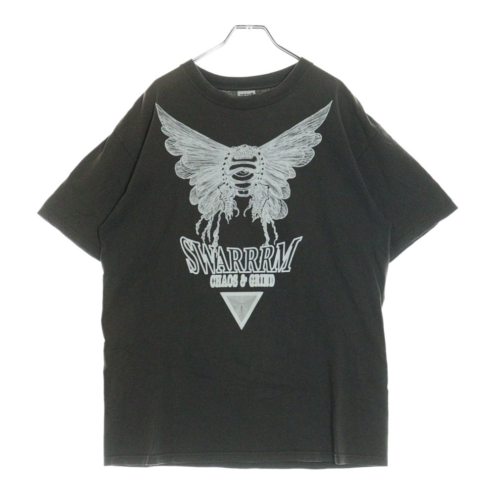 VINTAGE(ヴィンテージ) SWARRRM フロントプリント クルーネック半袖Tシャツカットソー ブラウン