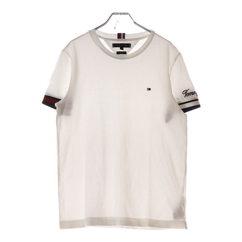 TOMMY HILFIGER(トミーヒルフィガー) ピケフラッグカフTシャツ ホワイト MW30039