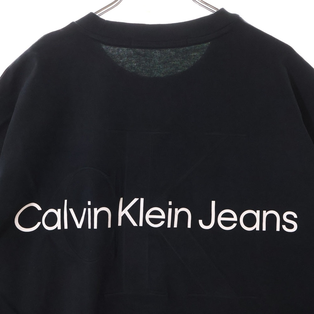 Calvin Klein Jeans(カルバンクラインジーンズ) エンボス ロゴ刺? クルーネック半袖Tシャツ カットソー ブラック J400280