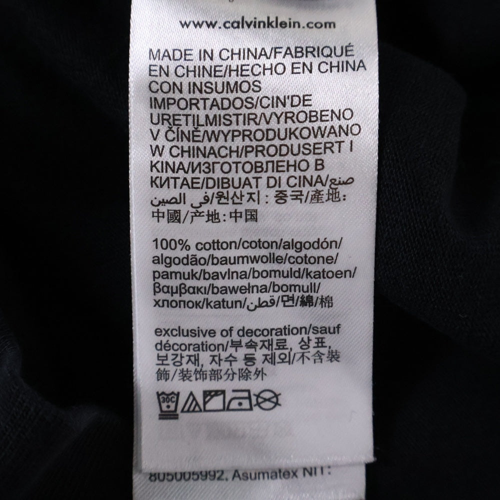 Calvin Klein Jeans(カルバンクラインジーンズ) エンボス ロゴ刺? クルーネック半袖Tシャツ カットソー ブラック J400280