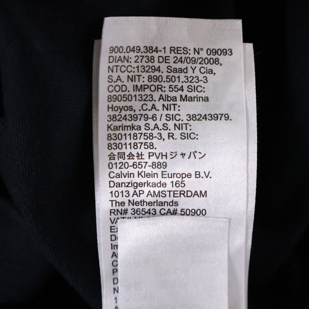 Calvin Klein Jeans(カルバンクラインジーンズ) エンボス ロゴ刺? クルーネック半袖Tシャツ カットソー ブラック J400280