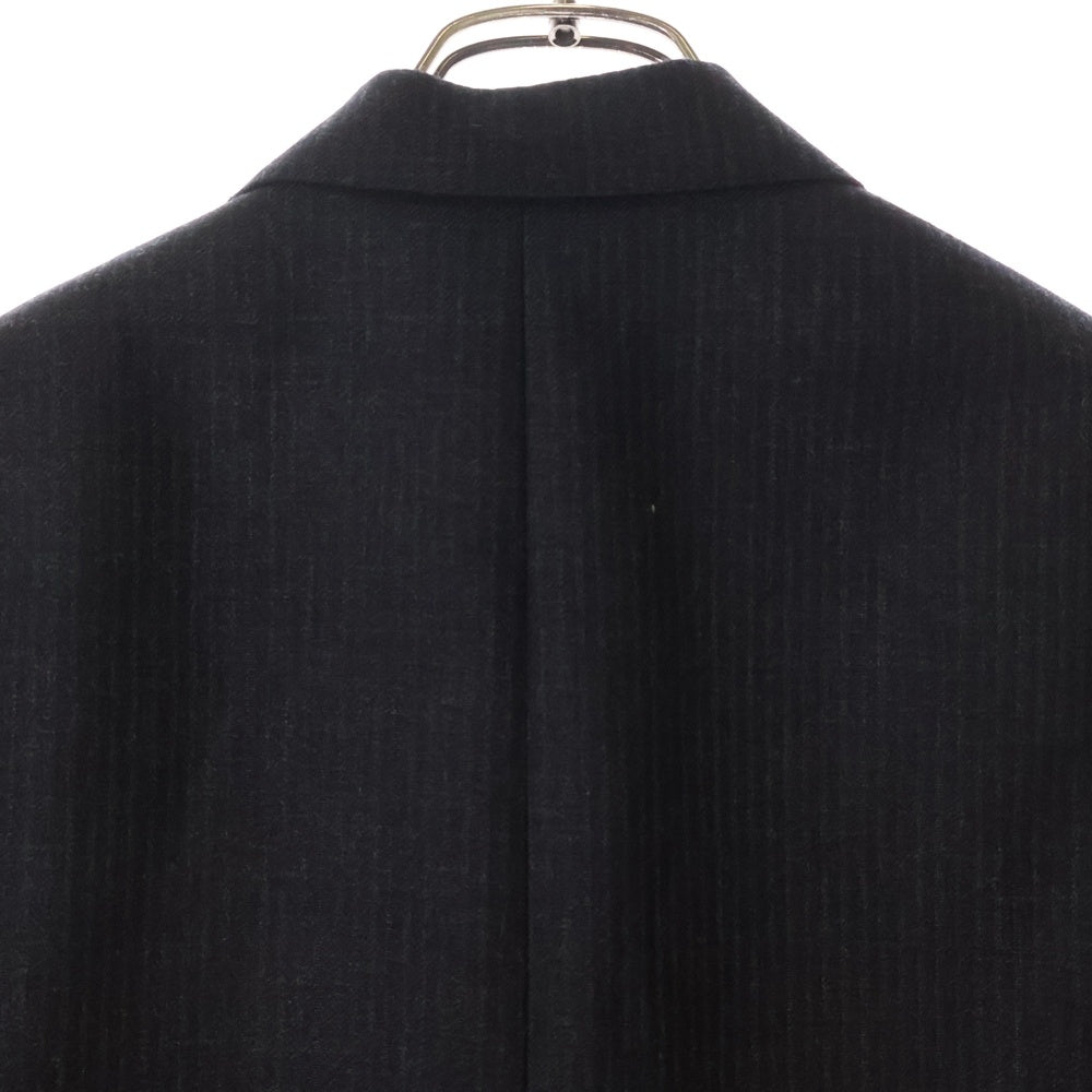 CELINE(セリーヌ) Striped Rectangle Jacket ストライプ レクタングル ウール ジャケット ブラック/グレー 2V096461K