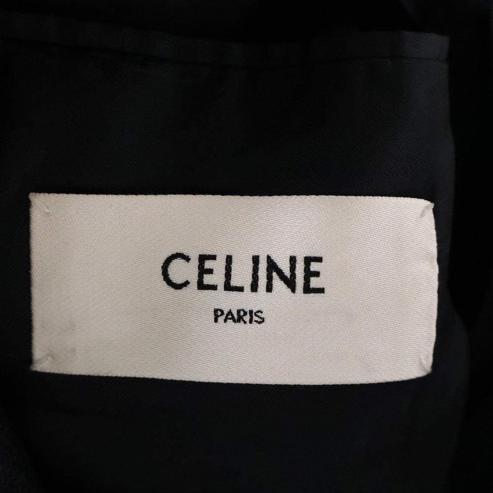 CELINE(セリーヌ) Striped Rectangle Jacket ストライプ レクタングル ウール ジャケット ブラック/グレー 2V096461K