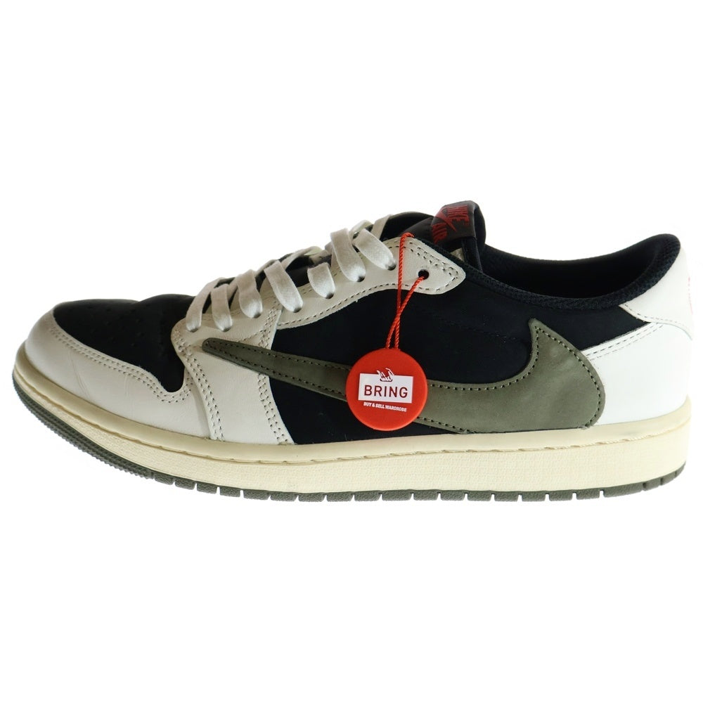 NIKE(ナイキ) ×Travis Scott Air Jordan 1 Low OG Medium Olive ×トラヴィススコット ウィメンズ エアジョーダン1 OG ミディアム オリーブ ローカットスニーカー DZ4137-106