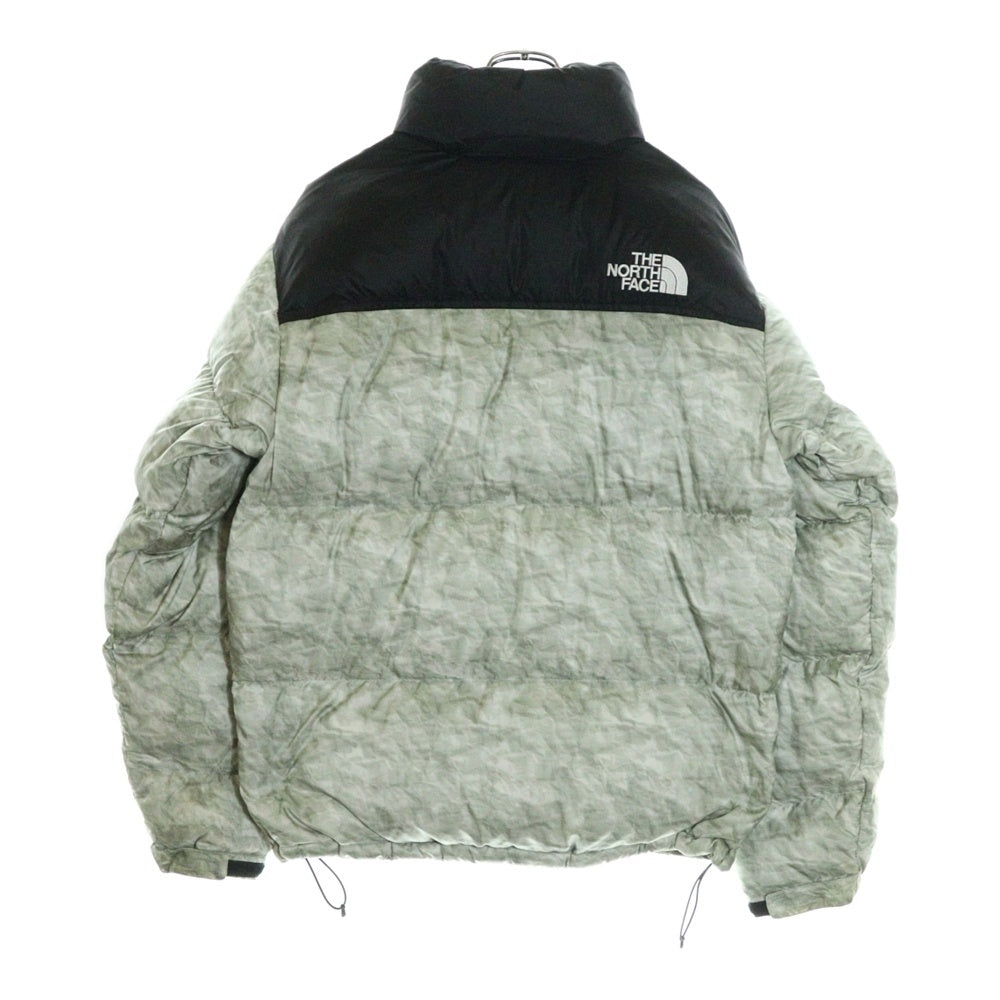 SUPREME(シュプリーム) 19AW ×THE NORTH FACE Paper Print Nuptse Jacket ザ ノースフェイス ペーパープリント ヌプシ ナイロン ダウンジャケット ブラック/グレー ND91806I