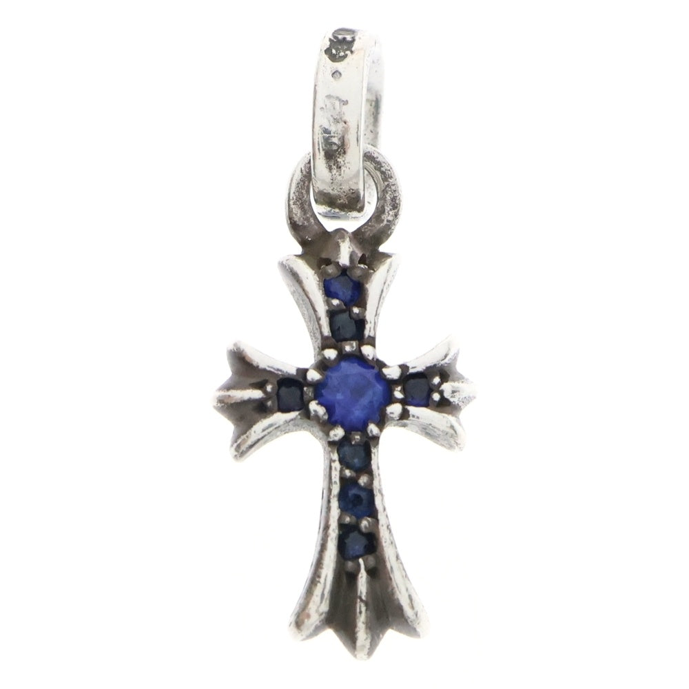 CHROME HEARTS(クロムハーツ) CRS BBYFAT P SAP ベイビーファットクロス PAVEサファイア ペンダントトップ シルバー BCA236