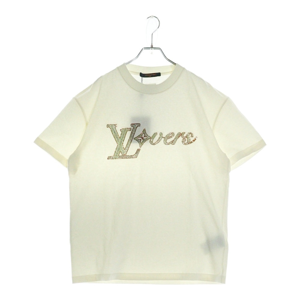 LOUIS VUITTON(ルイヴィトン) 24AW LVLovers ビジューロゴ装飾 クルーネック半袖Tシャツカットソー ホワイト RM242MM NPL HRY29W