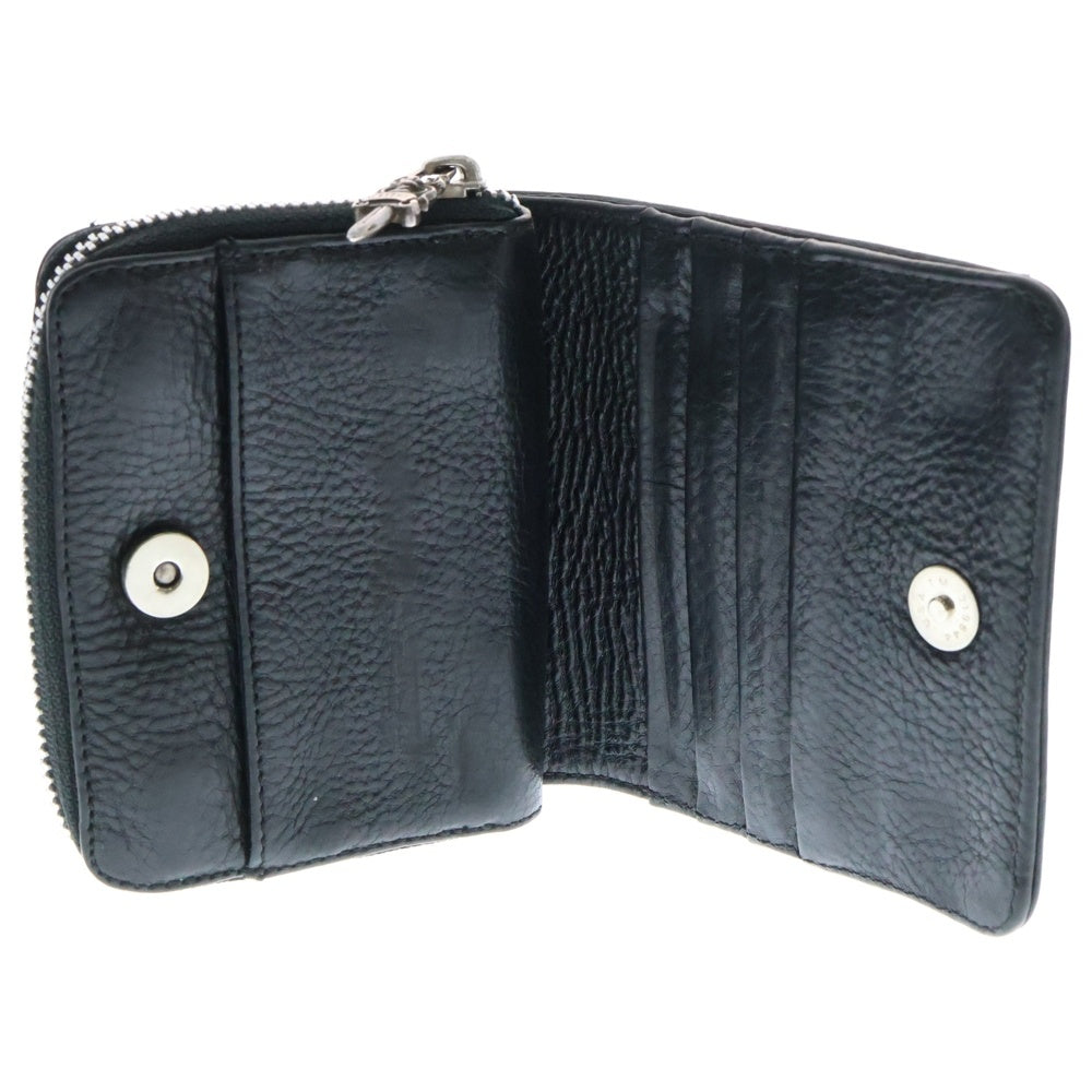 CHROME HEARTS(クロムハーツ) SQ ZIP BILL スクエアジップビル レザーウォレット 財布 ブラック BCA376