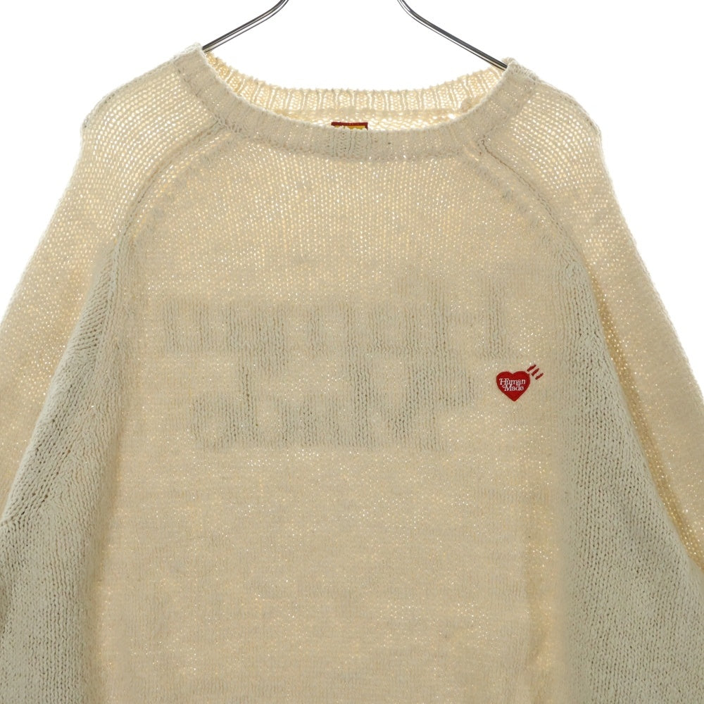 HUMAN MADE(ヒューマンメイド) PROTOTYPE Knit Sweater バッグロコプリント 長袖ニット アイボリー