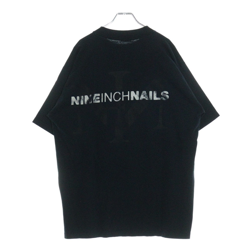 VINTAGE(ヴィンテージ) 90s Nine Inch Nails Box Logo Rock Band Tee ナインチネイルズ ボックスロゴ クルーネック半袖Tシャツカットソー ネイビー