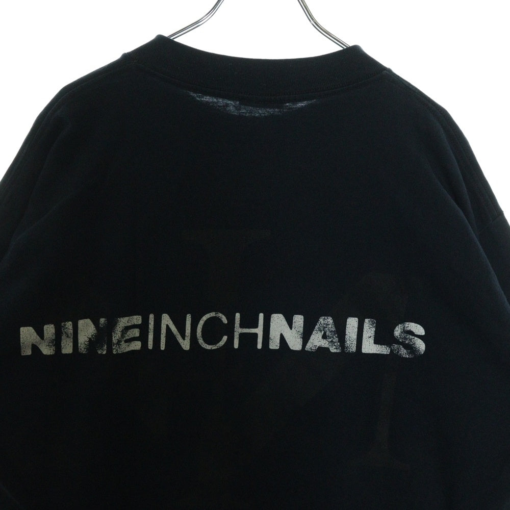 VINTAGE(ヴィンテージ) 90s Nine Inch Nails Box Logo Rock Band Tee ナインチネイルズ ボックスロゴ クルーネック半袖Tシャツカットソー ネイビー