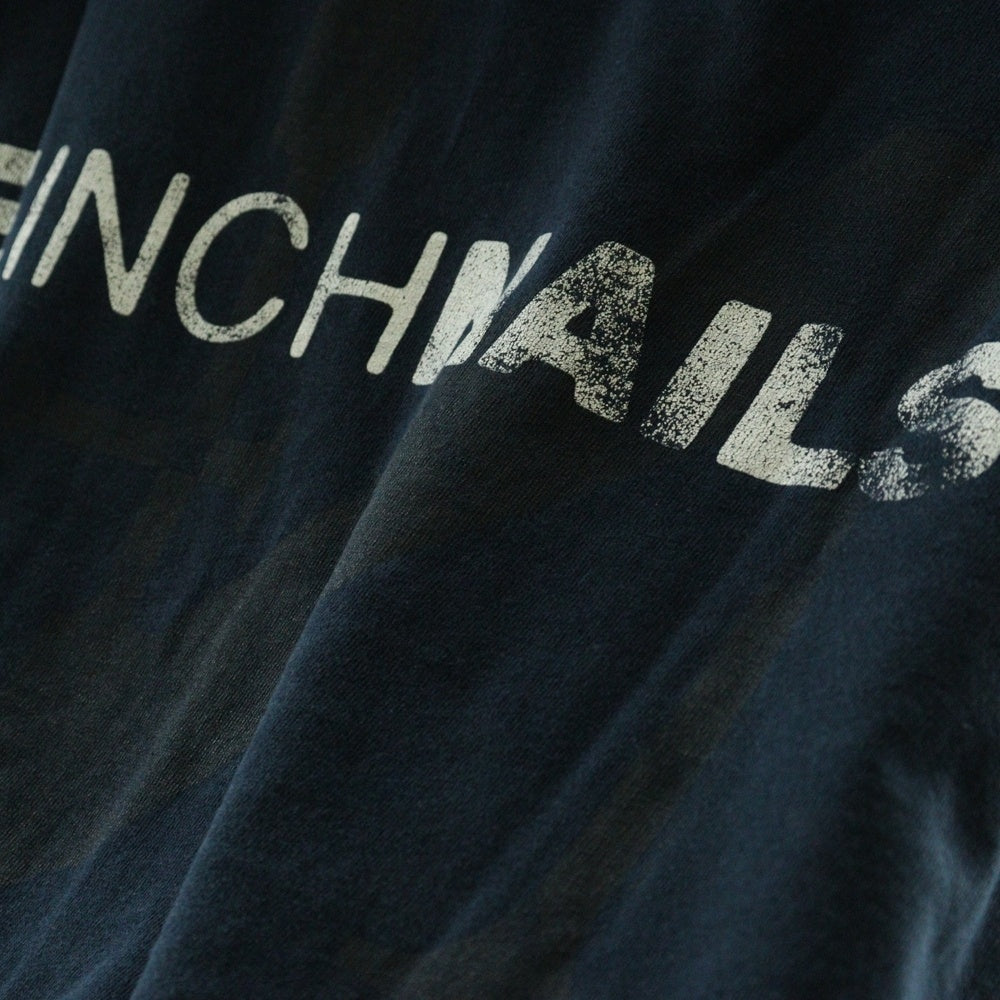 VINTAGE(ヴィンテージ) 90s Nine Inch Nails Box Logo Rock Band Tee ナインチネイルズ ボックスロゴ クルーネック半袖Tシャツカットソー ネイビー