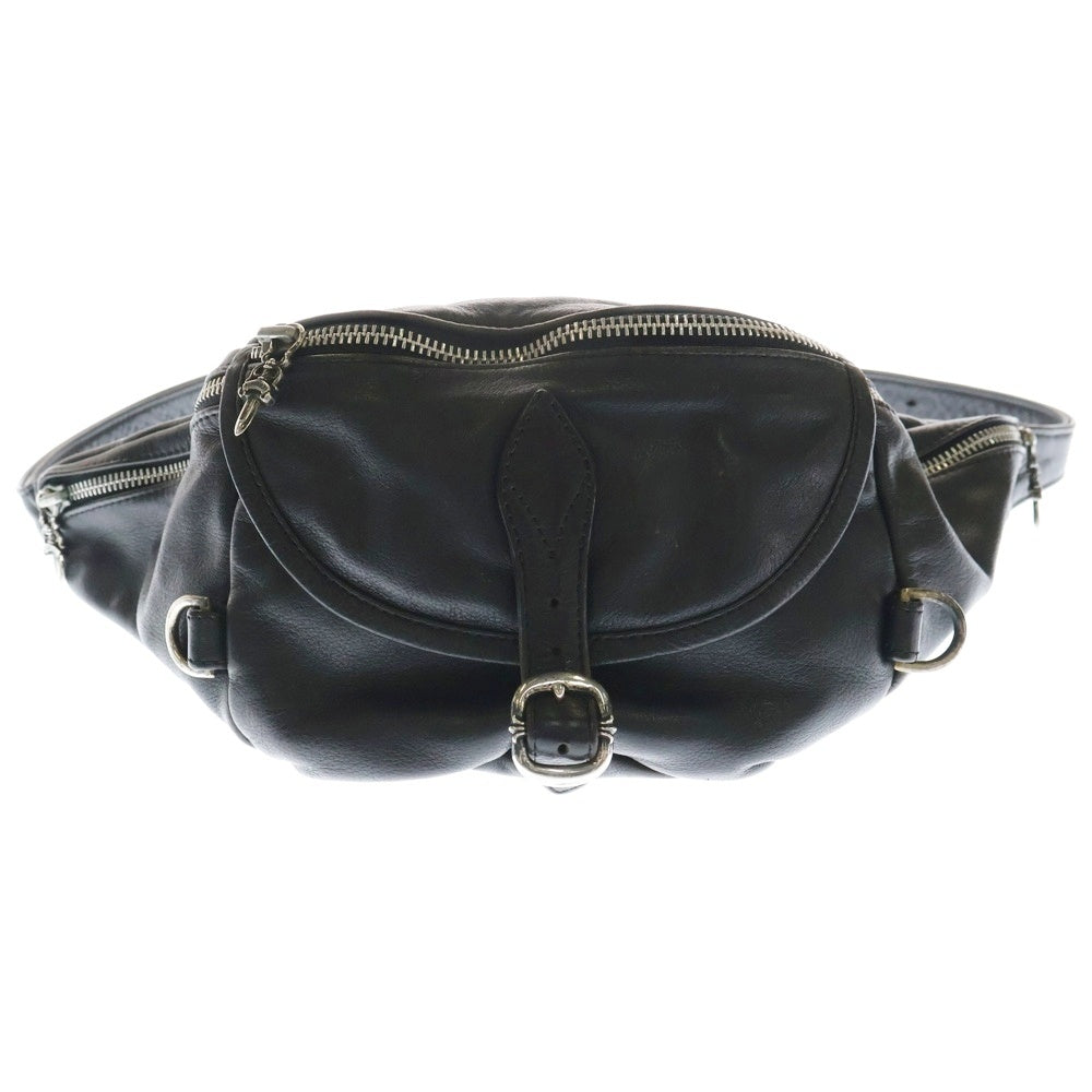 CHROME HEARTS(クロムハーツ) #1 SNAT PACK スナットパック ダガージップ ガンスリンガーベルト レザーウエストバッグ ブラック BCA378